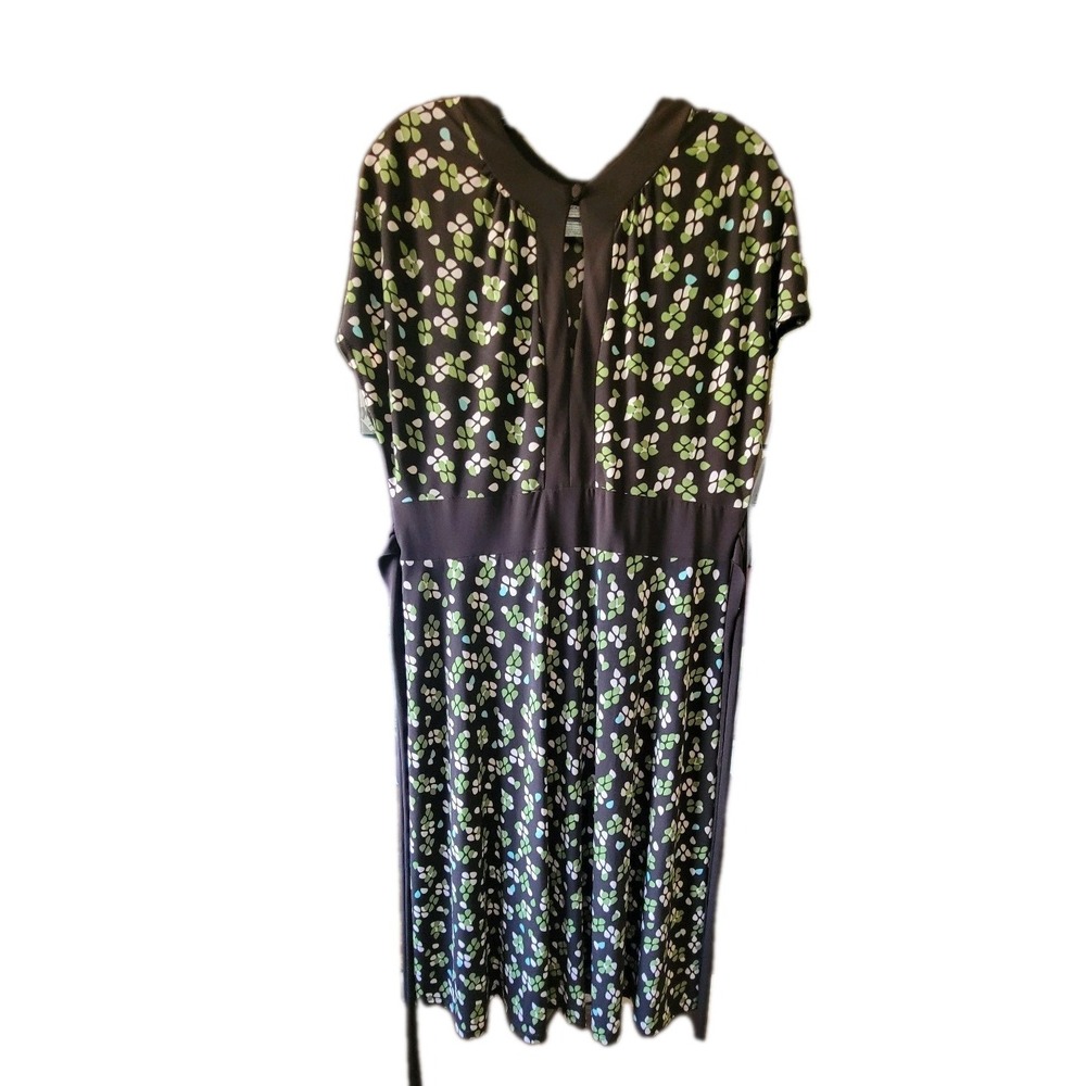 Eliza J Midi Dress Womens 14 Brown New Floral‎ Keyhole Tie Waist 5266